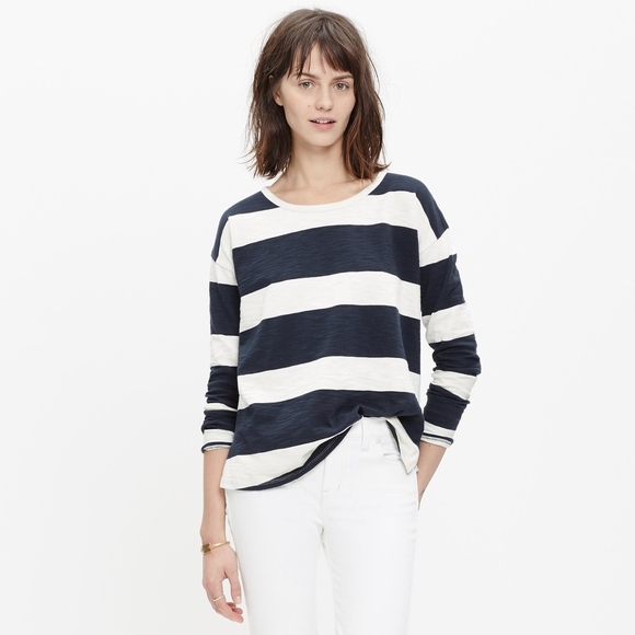 Madewell Setlist Pullover Top in Rugby Stripe - Picture 2 of 5